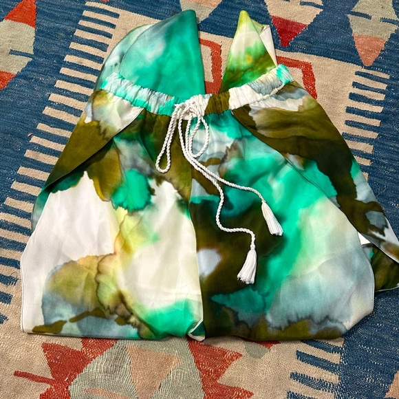 ANTHROPOLOGIE ~TryB Arbor Silk Open Sided Pants - beach cover up culottes - Picture 7 of 8